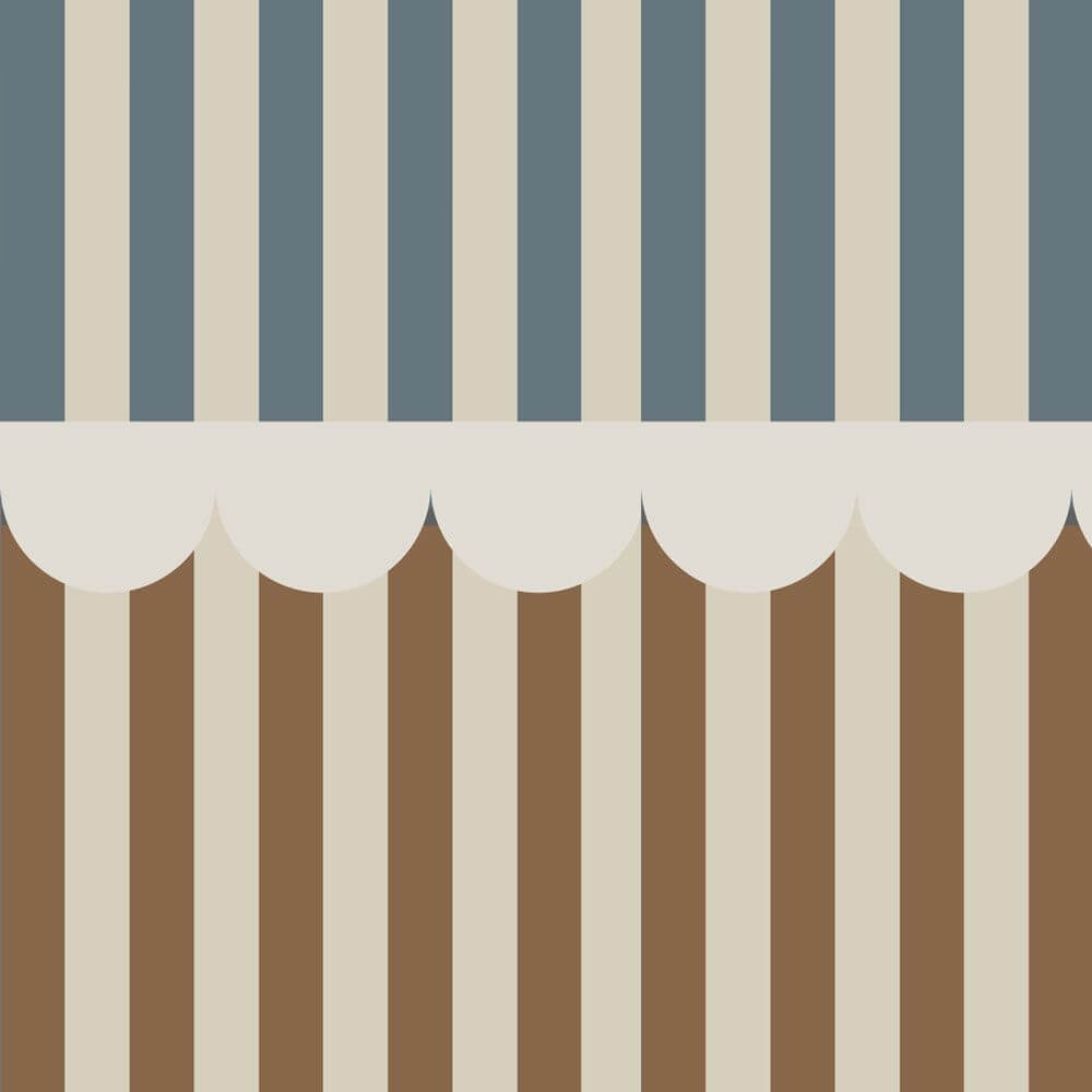 Behang – rustiek blauw/donkerbruin