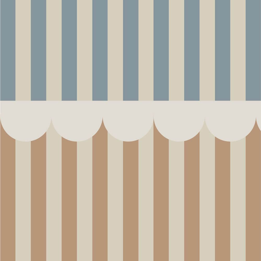 Behang – rustiek blauw/bruin