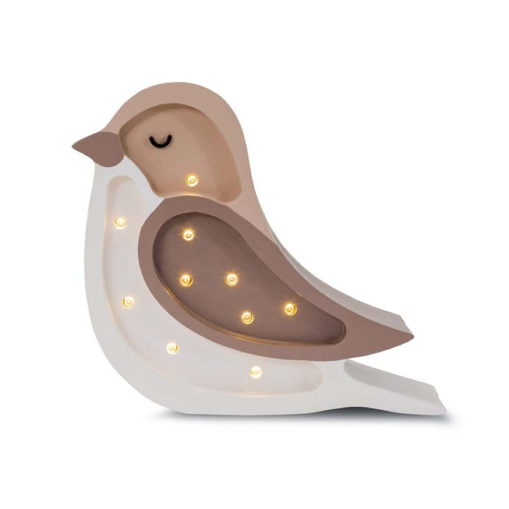 Houten led lamp vogel