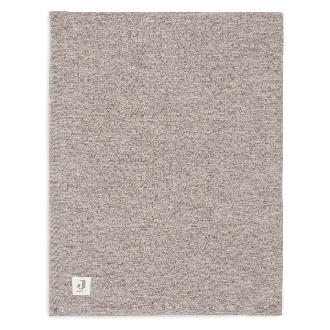 Ledikant deken weave knit merino wol funghi 100×150 – Jollein