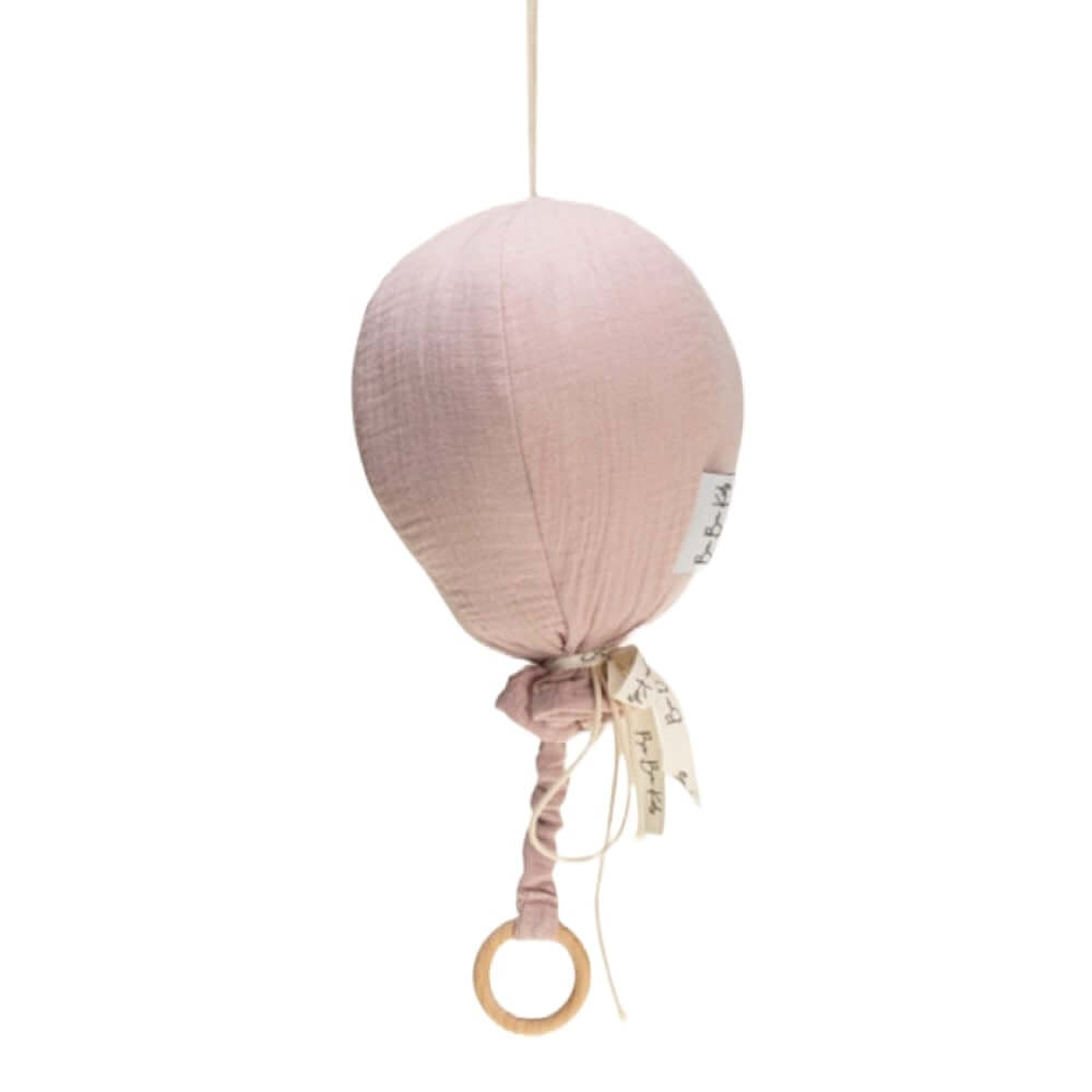 Muziekmobiel luchtballon – roze