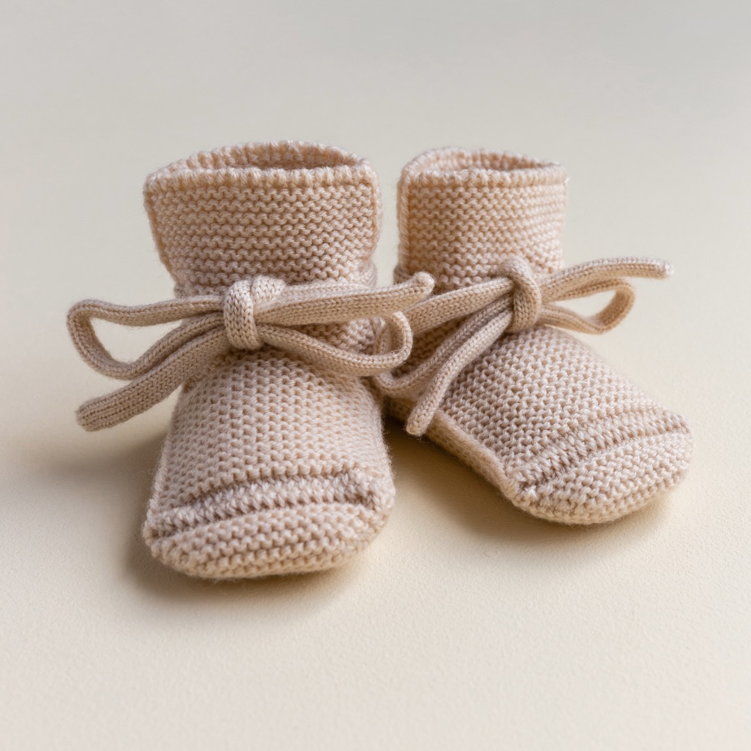 Babyslofjes merino wol Oat – Hvid 