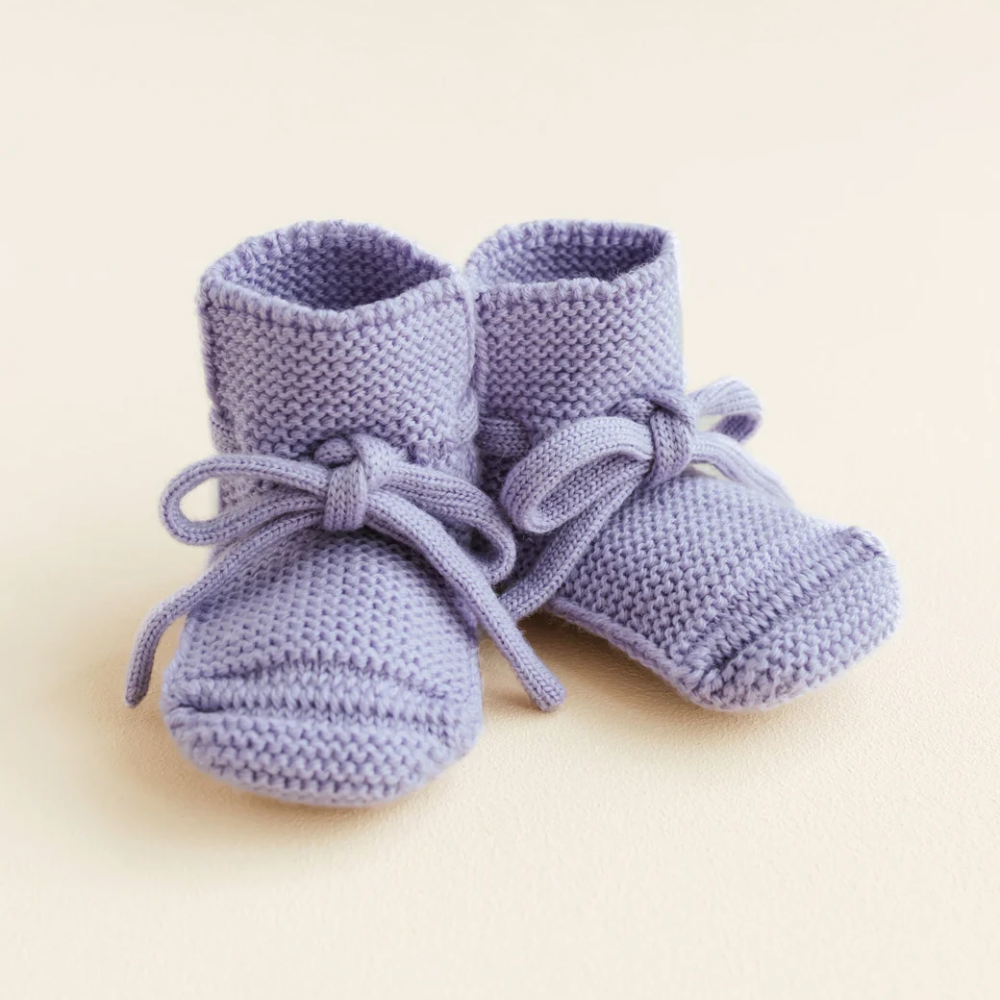 Babyslofjes merino wol lilac – Hvid