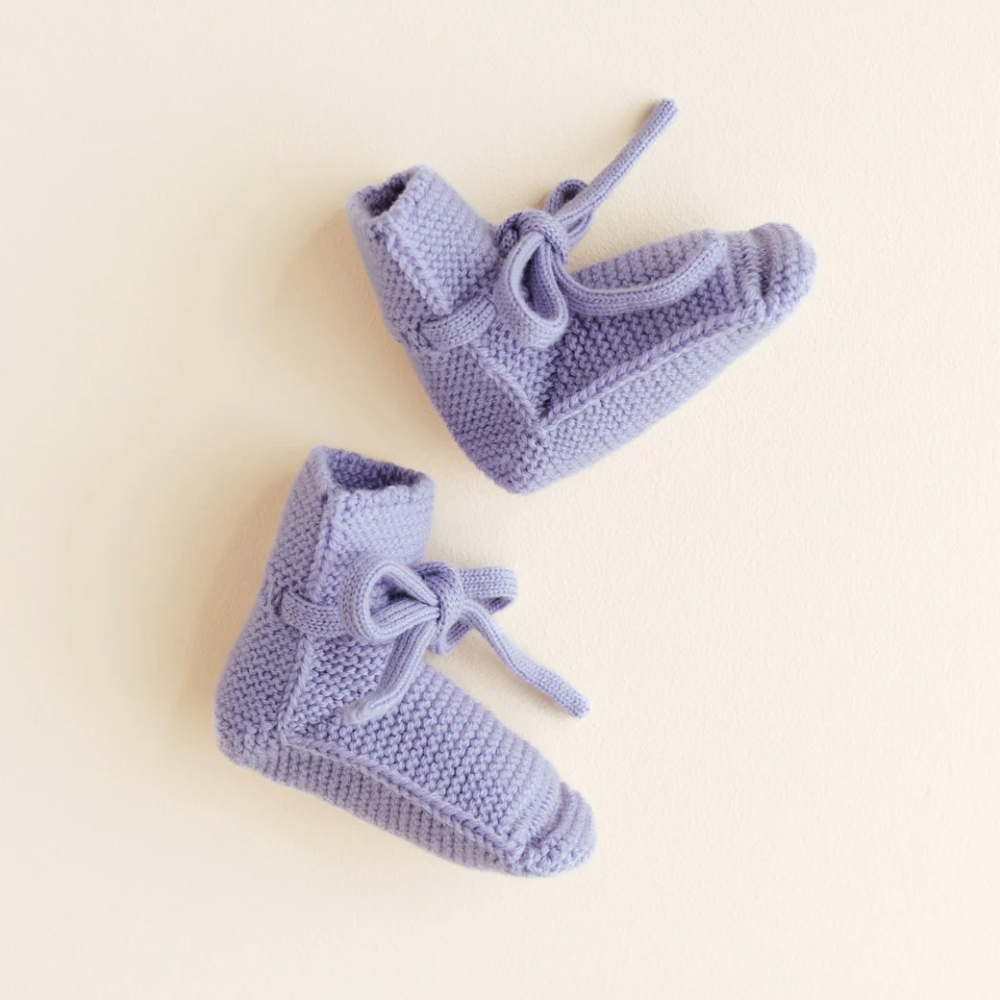 Babyslofjes merino wol lilac - Hvid