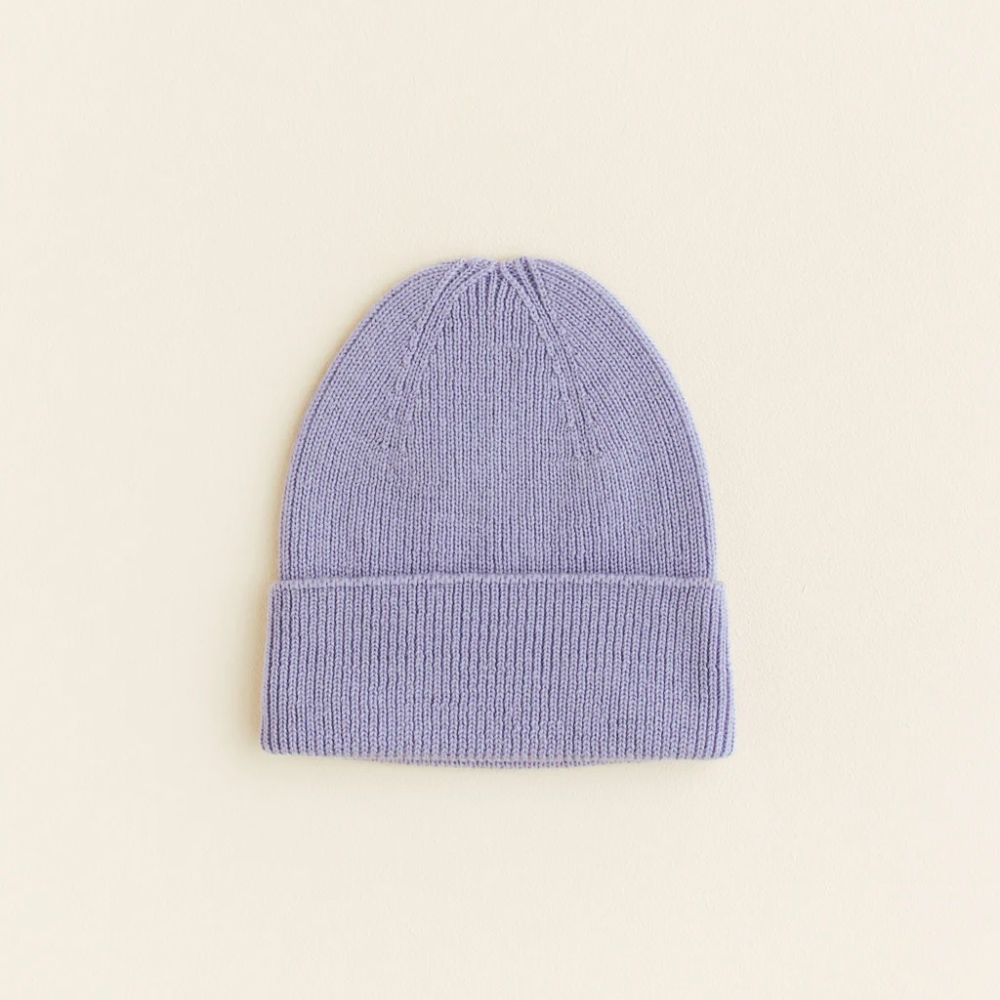 Beanie/muts Newborn Lilac – Hvid